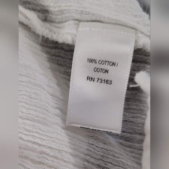 Flint & Moss Beach S Tunic Top Eyelet Lace Trim Bright White Gauze Fabric - Picture 4 of 4